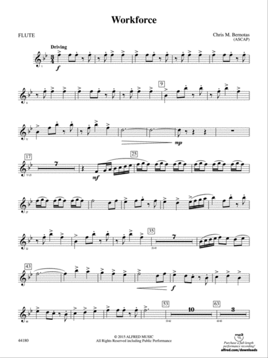 Workforce: Flute Concert Band scores gallery preview page 1
