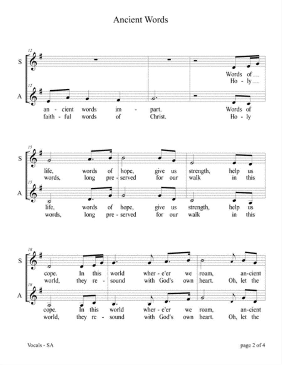 Ancient Words 2-Part scores gallery preview page 2