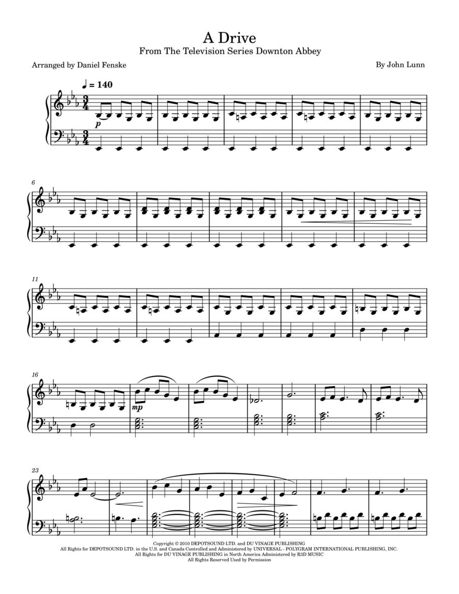 A Drive A Drive Piano Solo scores gallery preview page 1