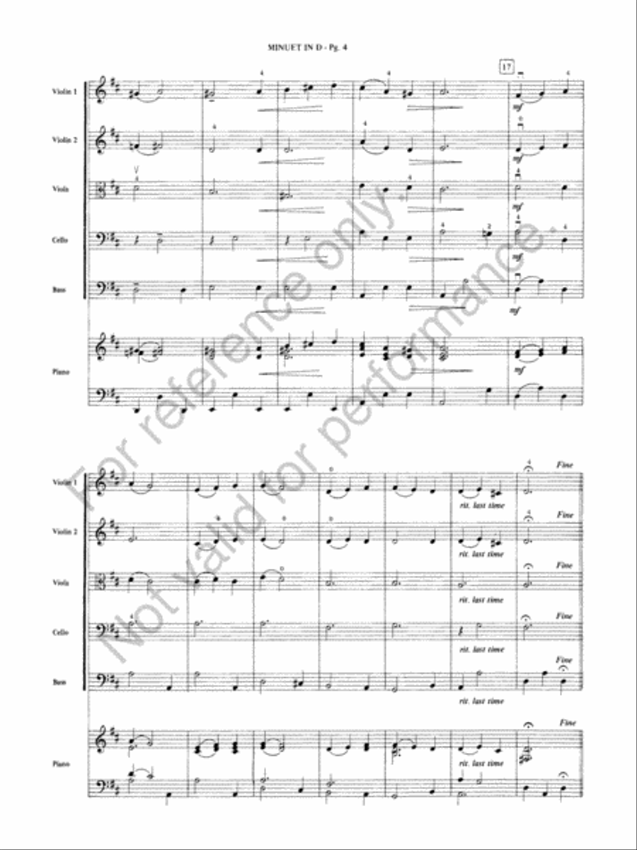 Minuet in D Minuet in D String Orchestra scores gallery preview page 3