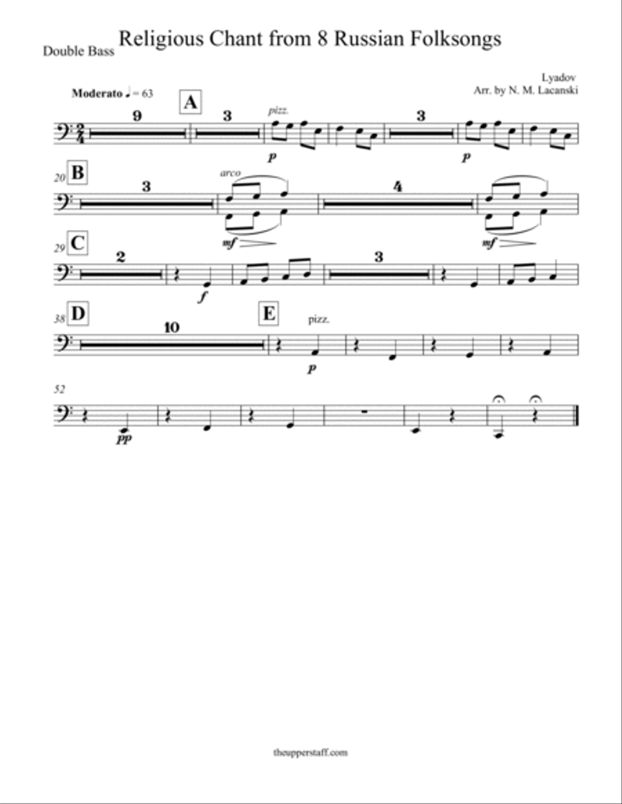 8 Russian Folksongs Religious Chant String Orchestra scores gallery preview page 5
