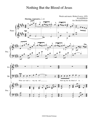 Nothing But the Blood of Jesus (SATB/piano), arr. Brenda Portman