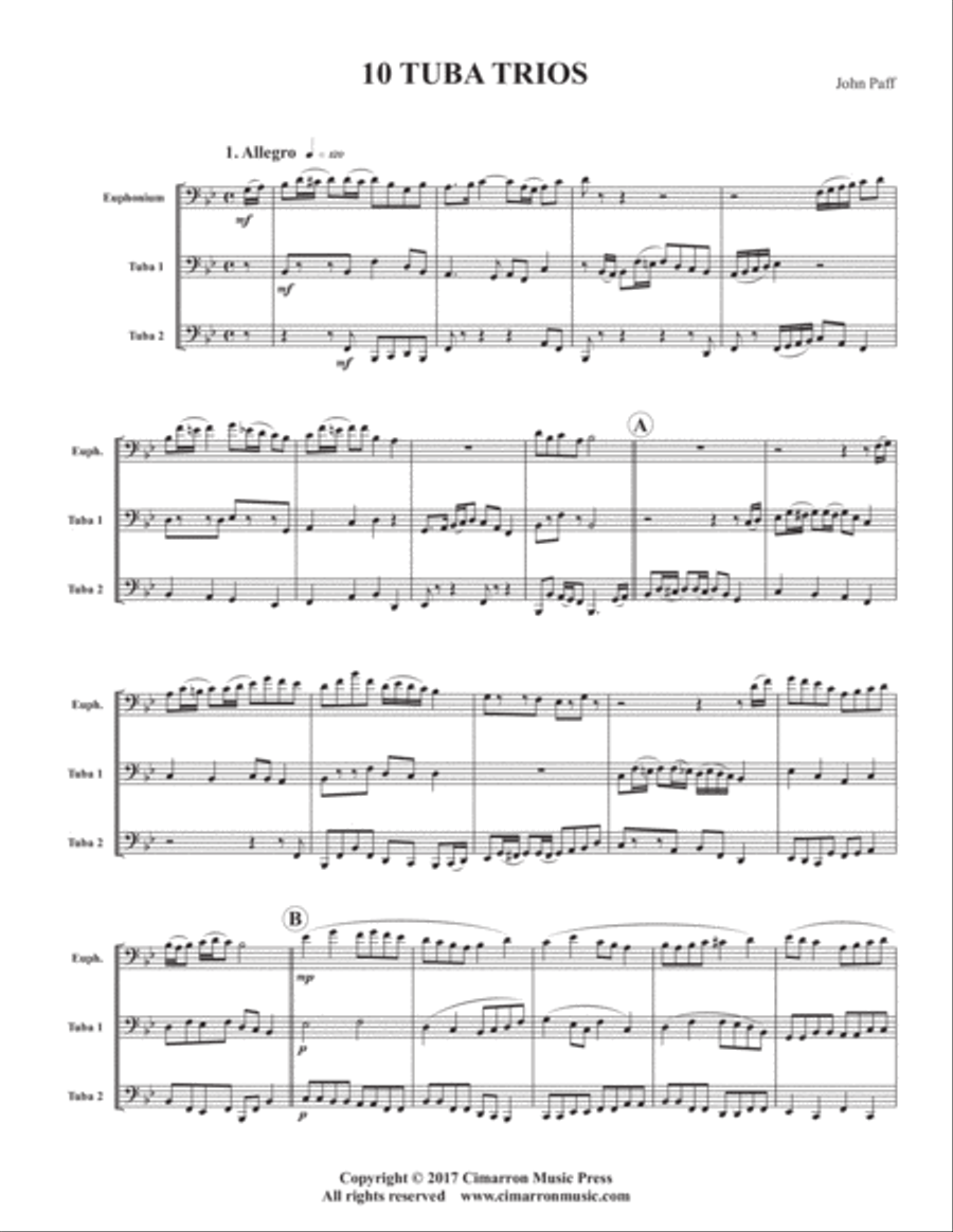 10 Trios for Euphonium and Two Tubas Brass Trio scores gallery preview page 2