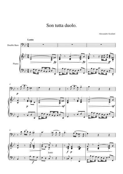 Alessandro Scarlatti - Son tutta duolo (Piano and Double Bass) image number null