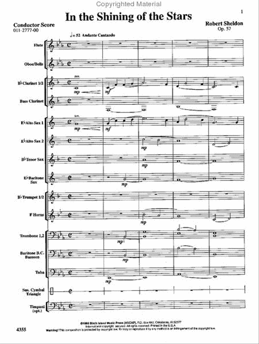 In the Shining of the Stars Concert Band scores gallery preview page 2