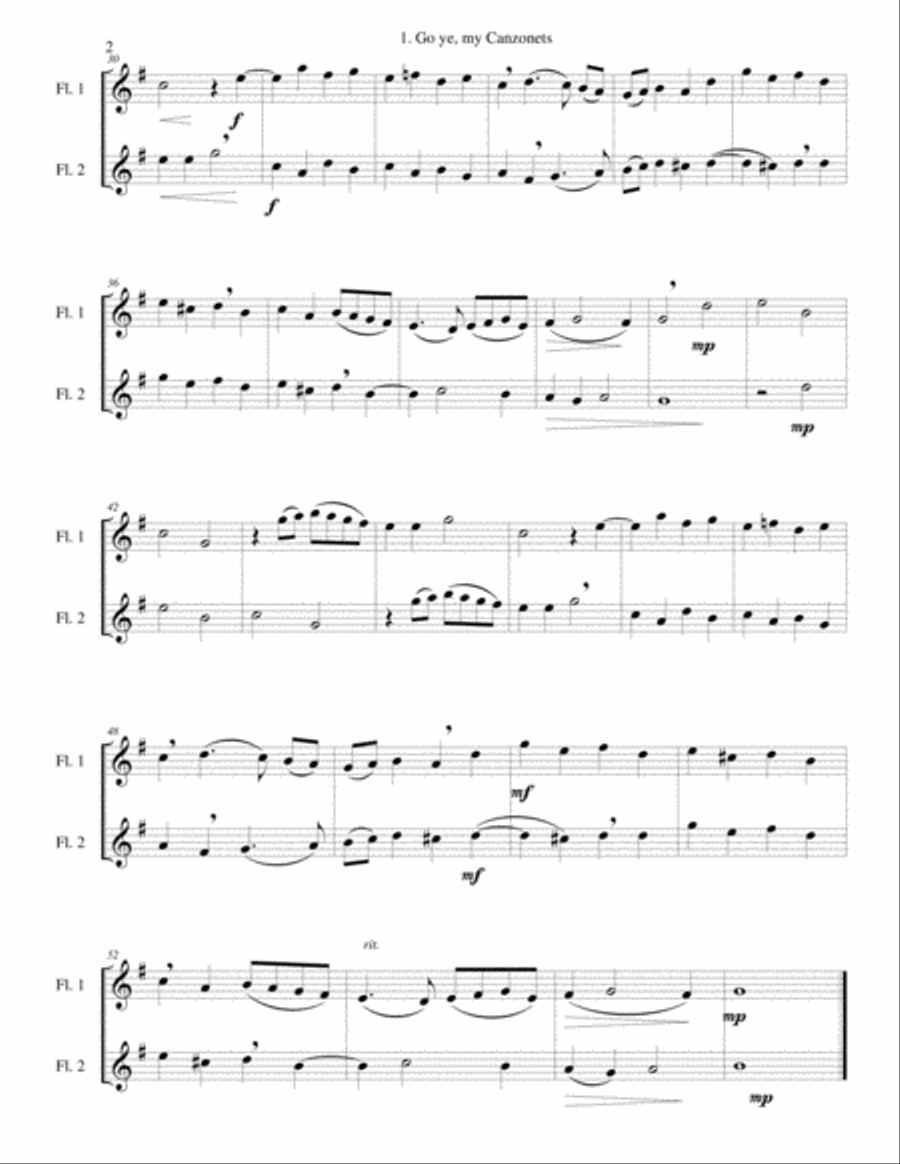 12 easy Canzonets for flute duo Flute Duet scores gallery preview page 2