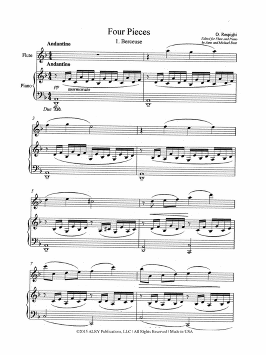 Four Pieces for Flute and Piano image number null