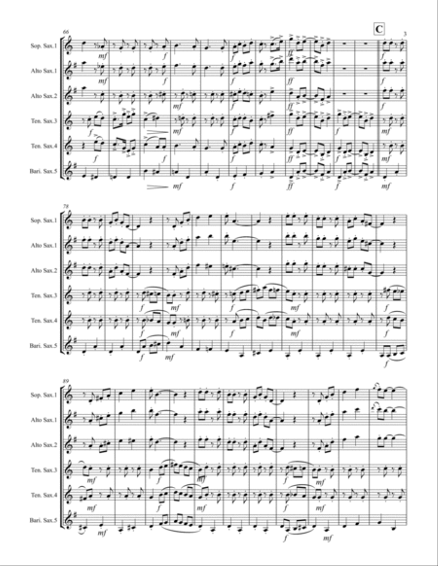 Pennsylvania Polka Saxophone Quintet scores gallery preview page 4