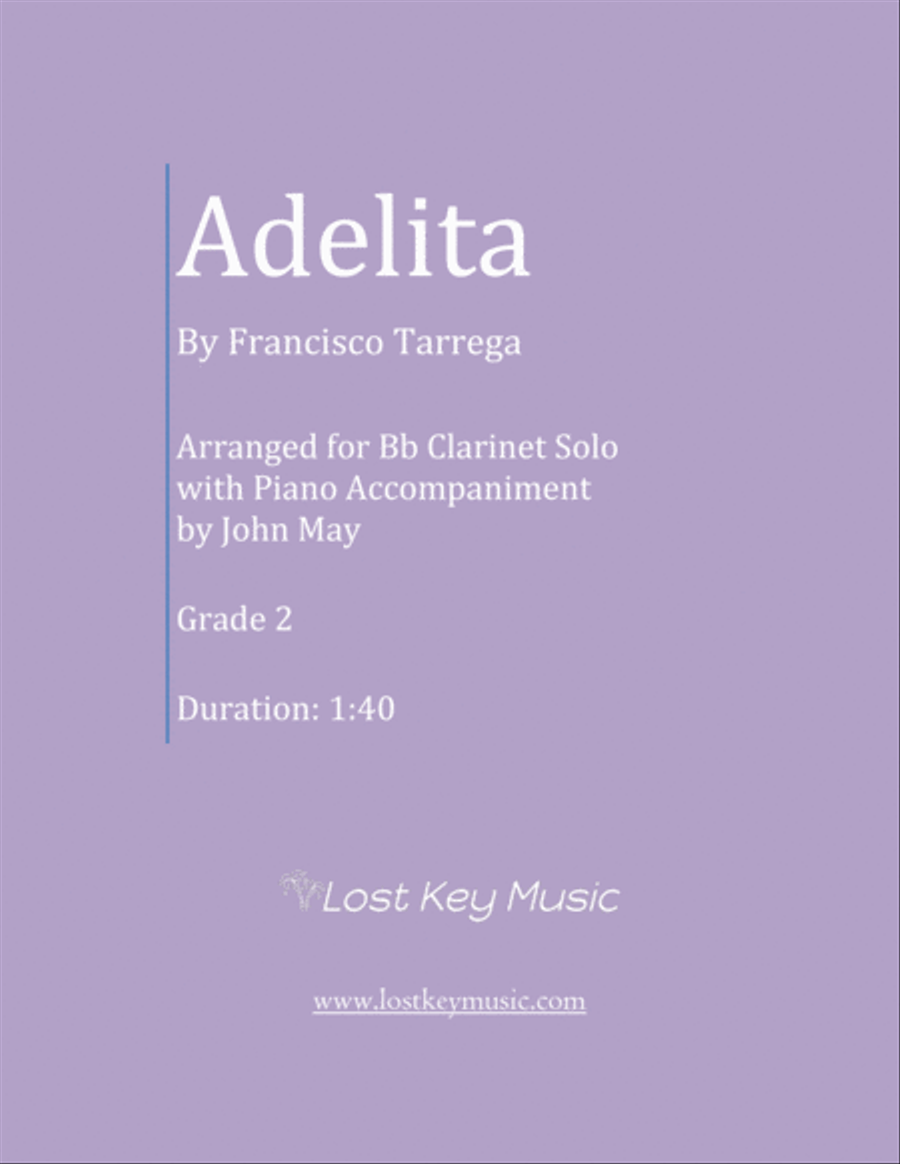 Adelita-Bb Clarinet Solo (Optional Piano Accompaniment) Chamber Music scores gallery preview page 1