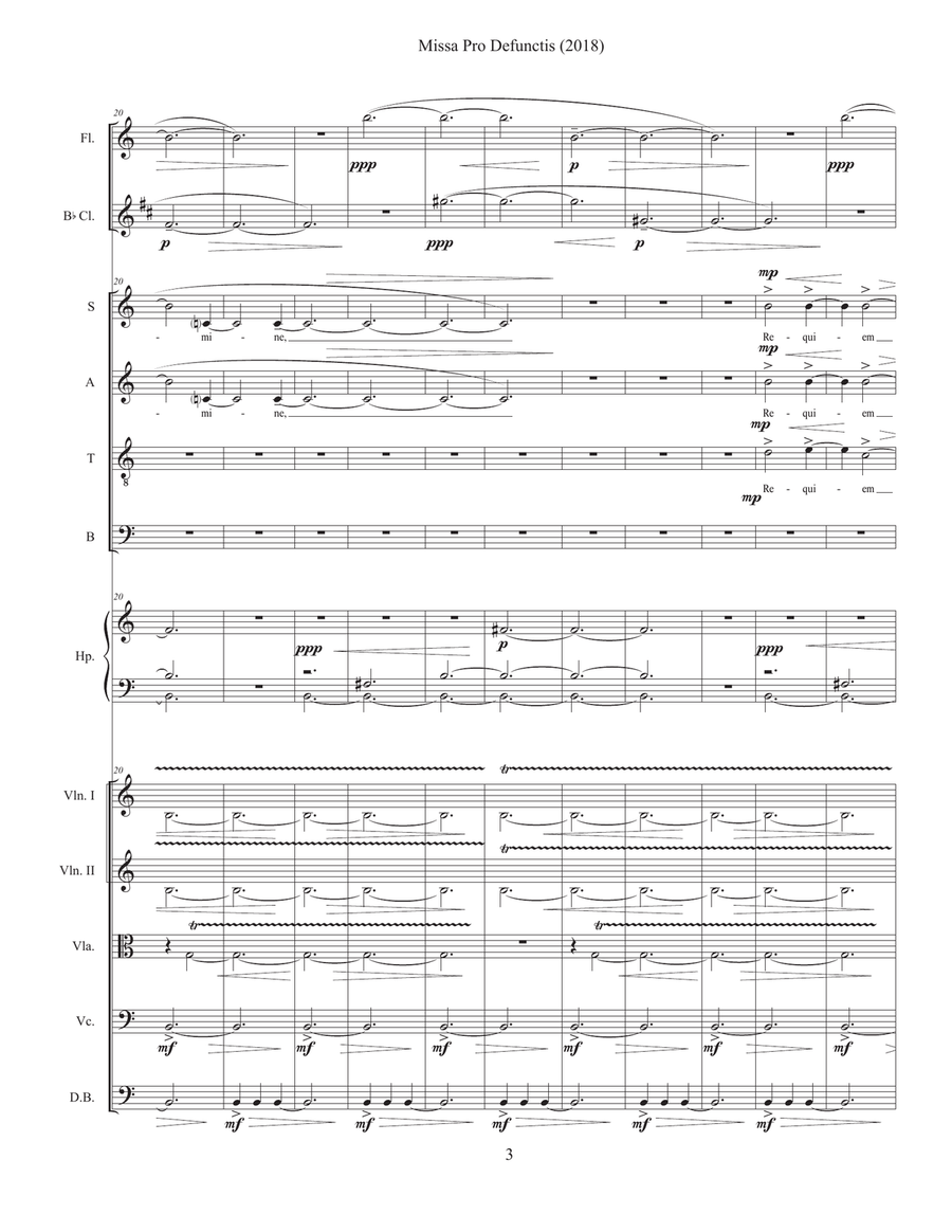 Missa Pro Defunctis (2018) for SATB (single voices) and chamber ensemble. 4-Part scores gallery preview page 5