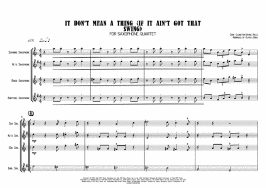 It Don't Mean A Thing (If It Ain't Got That Swing) Woodwind Quartet scores gallery preview page 2
