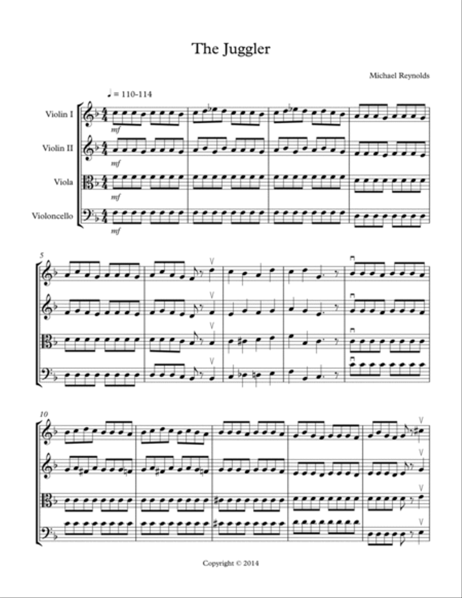 The Juggler The Juggler String Quartet scores gallery preview page 3