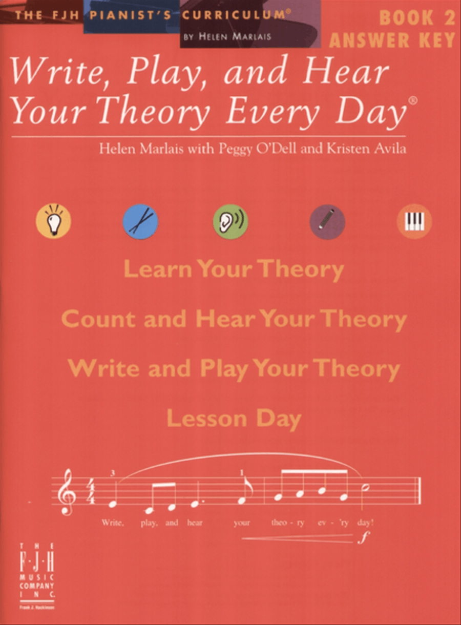 Write, Play, and Hear Your Theory Every Day Answer Key, Book 2 Piano Method scores gallery preview page 1