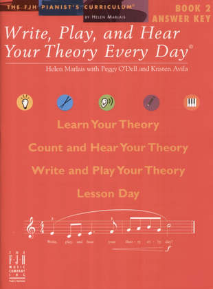 Book cover for Write, Play, and Hear Your Theory Every Day Answer Key, Book 2