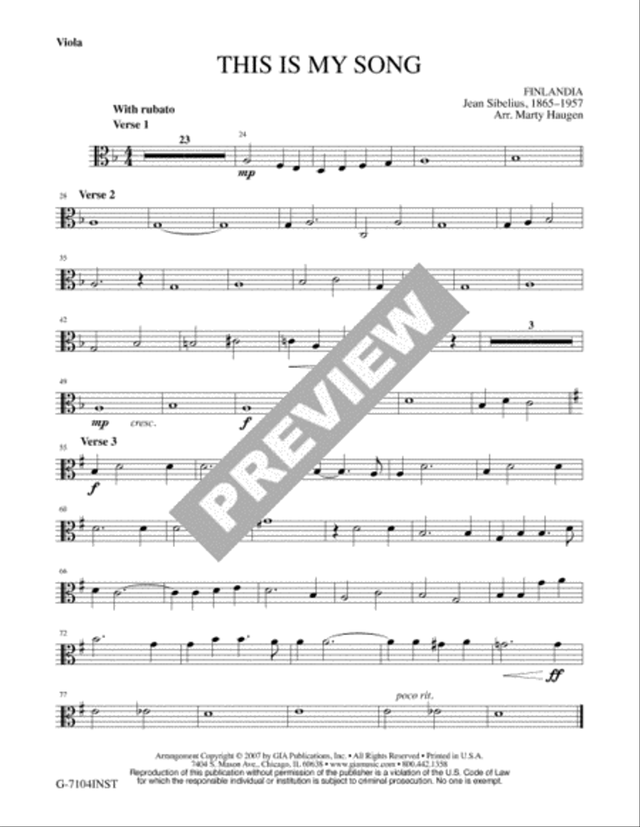 This is My Song - Instrument edition Cello scores gallery preview page 3
