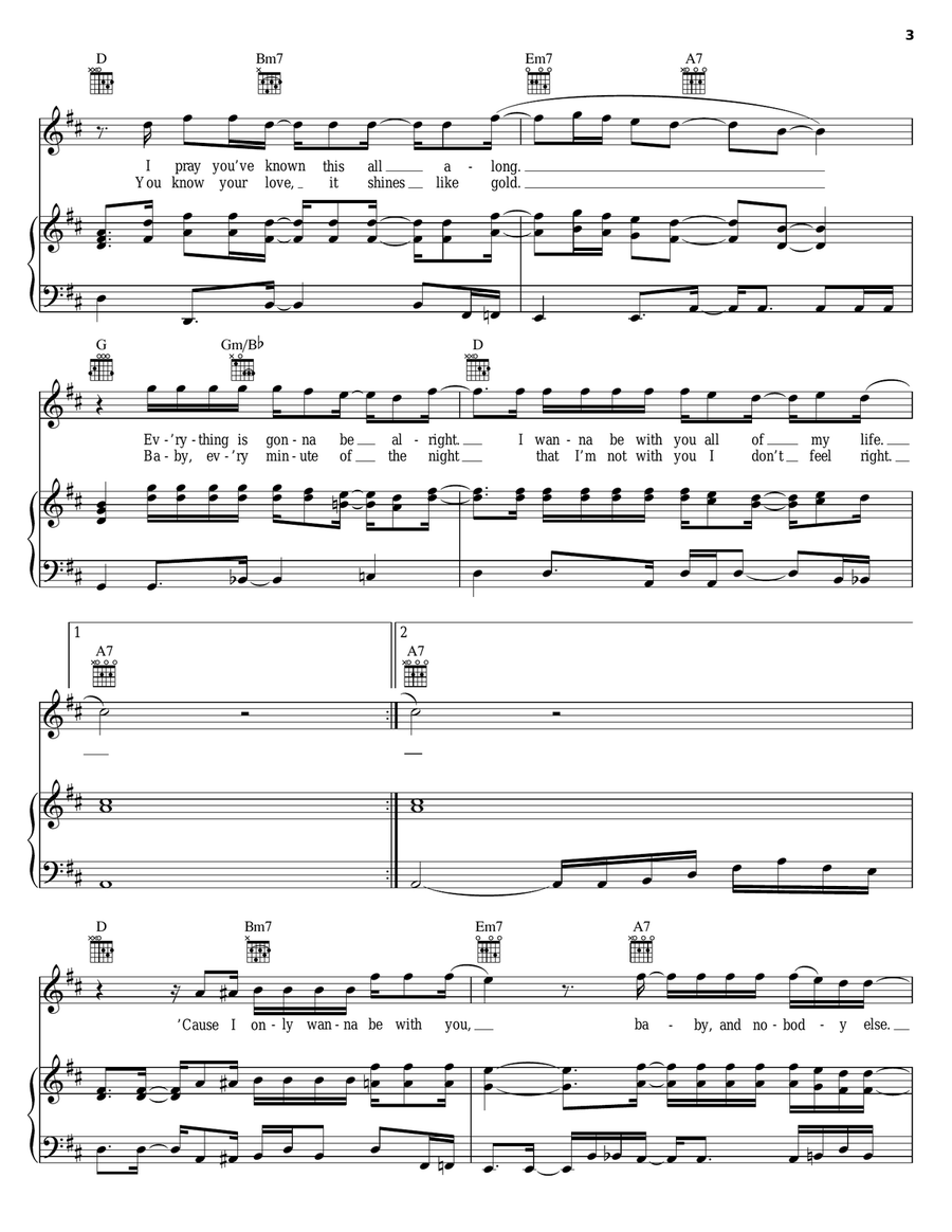 Nobody Else Piano, Vocal, Guitar scores gallery preview page 3