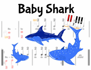 Book cover for Baby Shark - Pre-staff Finger Number Notation on the Black Keys
