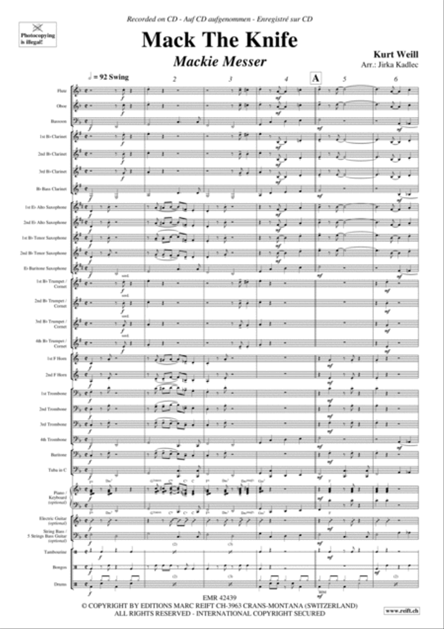 Mack The Knife Concert Band scores gallery preview page 3