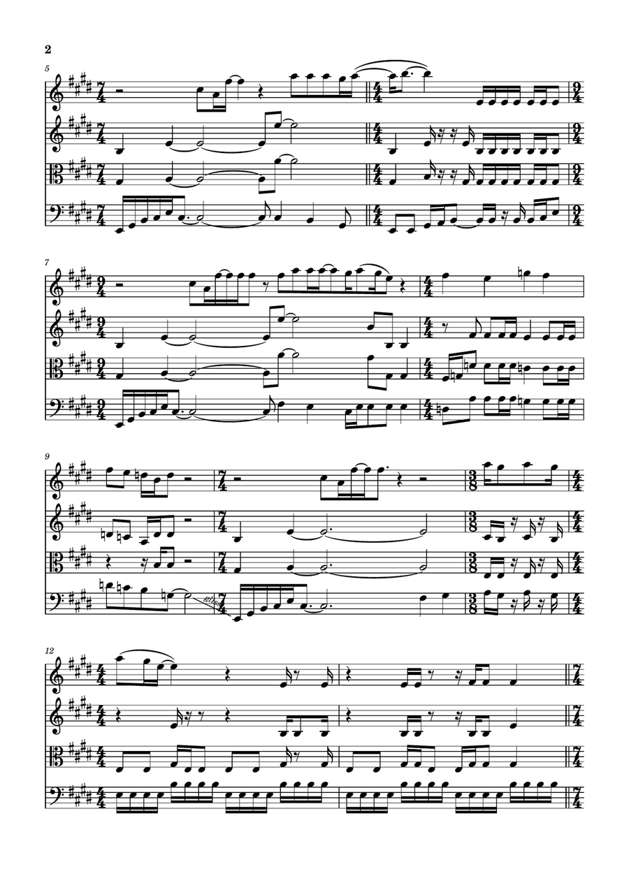 Medley: Life Seeker with Disillusion and Wurm String Quartet scores gallery preview page 3