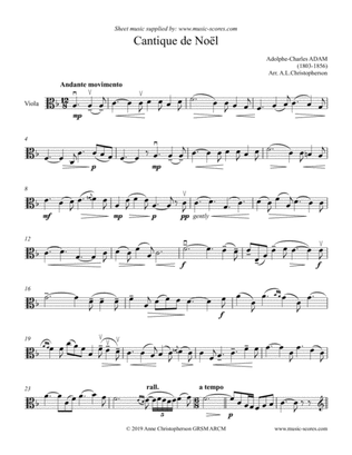 Book cover for O Holy Night; Cantique de Noel - Solo Viola