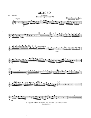 Allegro from Brandenburg Concerto No. 3 - Eb Clarinet