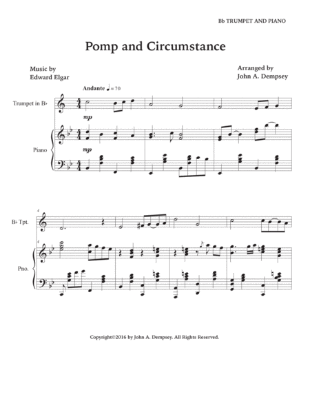 Pomp and Circumstance (Trumpet and Piano) image number null