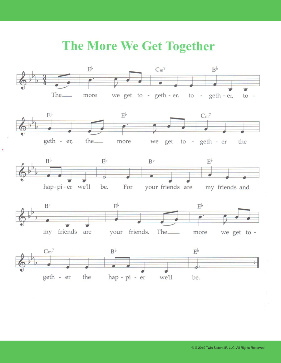The More We Get Together Piano, Vocal scores gallery preview page 1