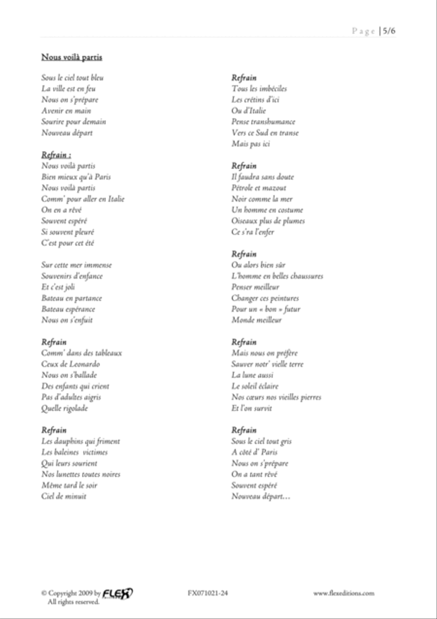 Conte Musical Sans se Retourner Acoustic Guitar scores gallery preview page 6