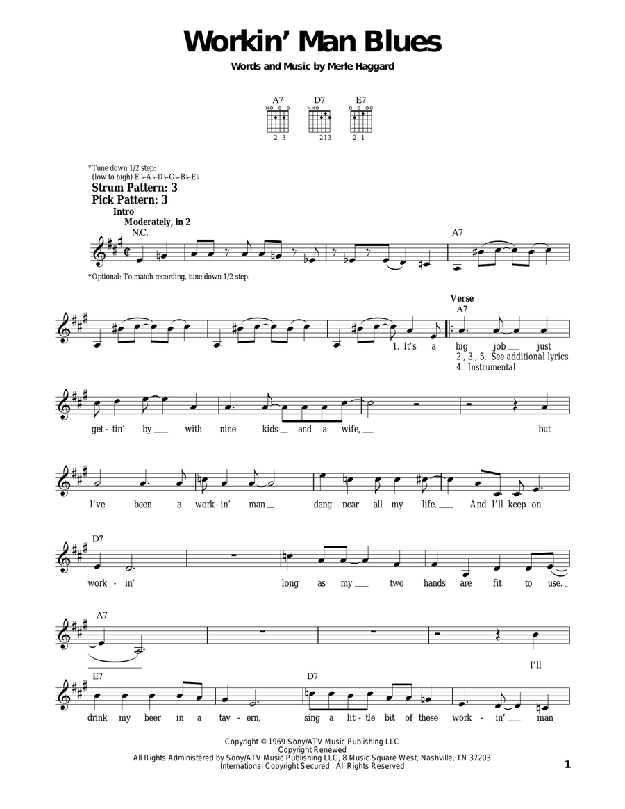 Workin' Man Blues Electric Guitar scores gallery preview page 1
