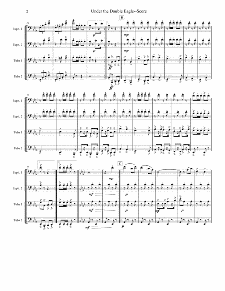 Under The Double Eagle March - Tuba/Euphonium Quartet image number null