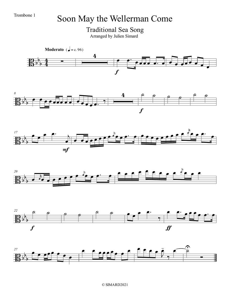 Soon May the Wellerman Come Brass Ensemble scores gallery preview page 3