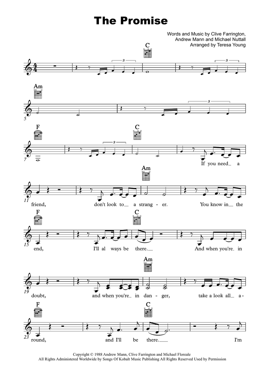 The Promise Piano scores gallery preview page 1