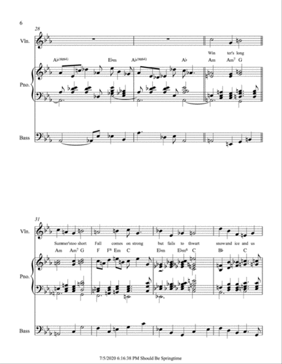 Should Be Springtime Should Be Springtime Piano, Vocal, Guitar scores gallery preview page 6