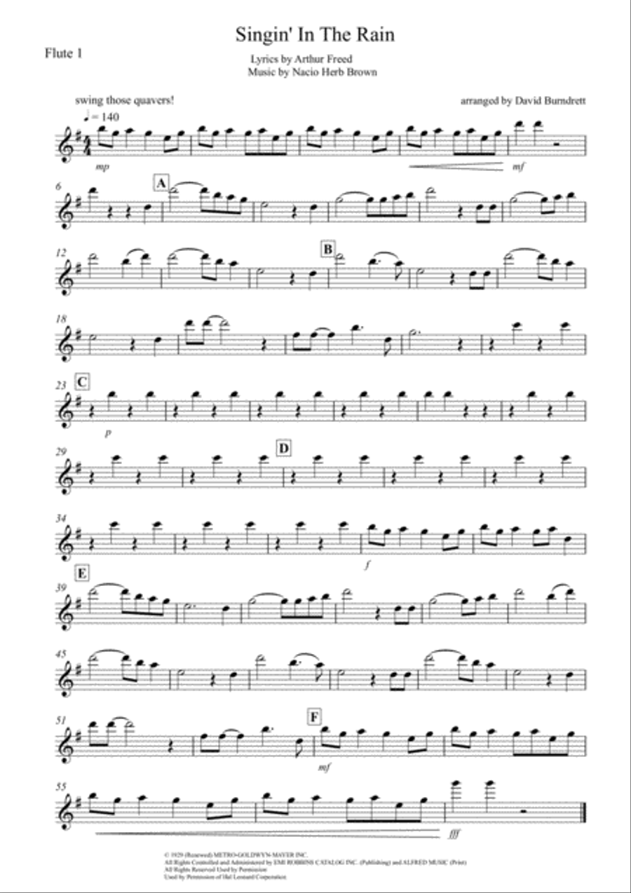 Singin' In The Rain Singin' In The Rain Flute Solo scores gallery preview page 5