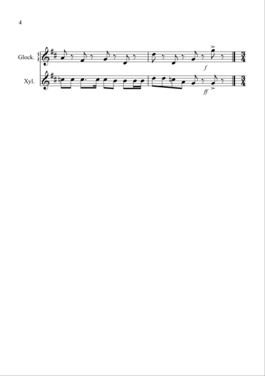 8 Easy Christmas Duets for Glockenspiel and Xylophone Duet Glockenspiel scores gallery preview page 4