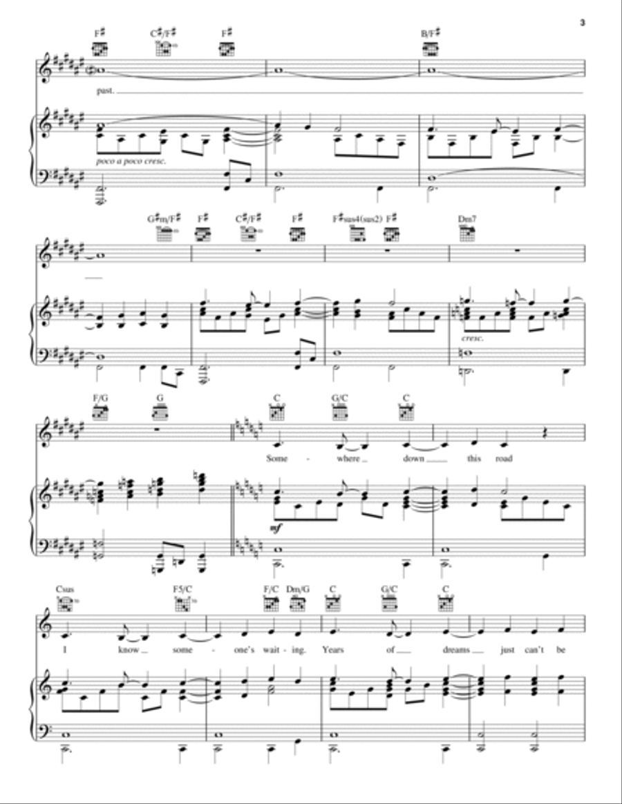 Journey To The Past Piano, Vocal, Guitar scores gallery preview page 3
