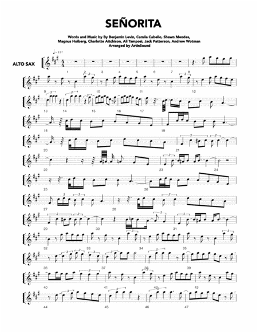 Senorita Alto Saxophone scores gallery preview page 1