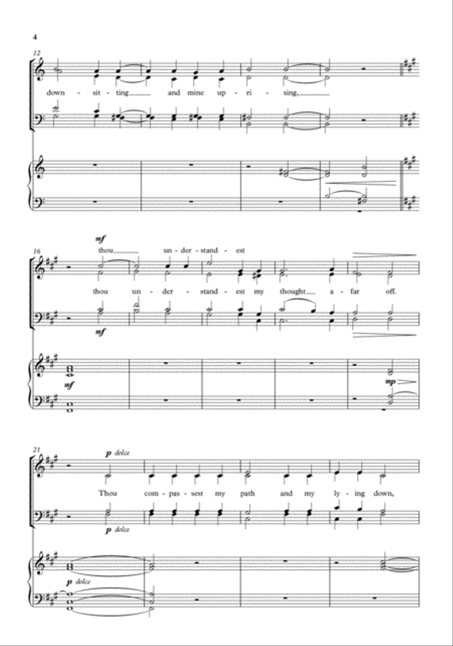 O Lord, thou hast searched me, and known me 4-Part scores gallery preview page 3