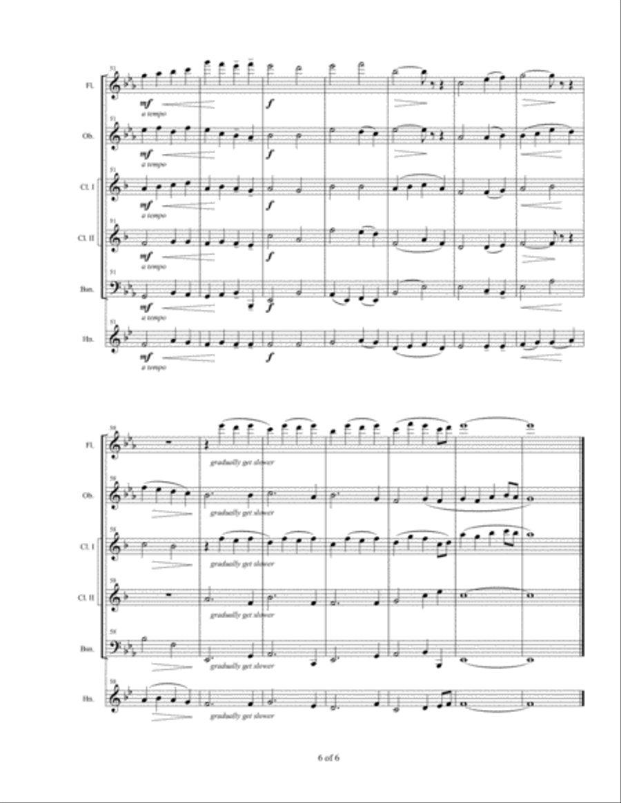 Here We Come (Woodwind Sextet) Small Ensemble scores gallery preview page 6