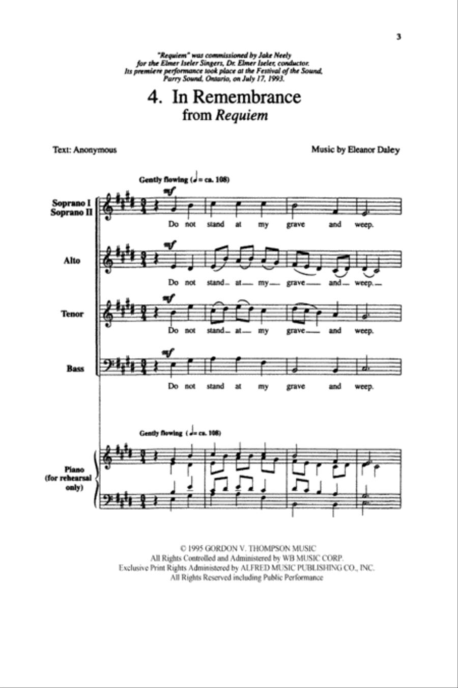 In Remembrance In Remembrance 4-Part scores gallery preview page 2