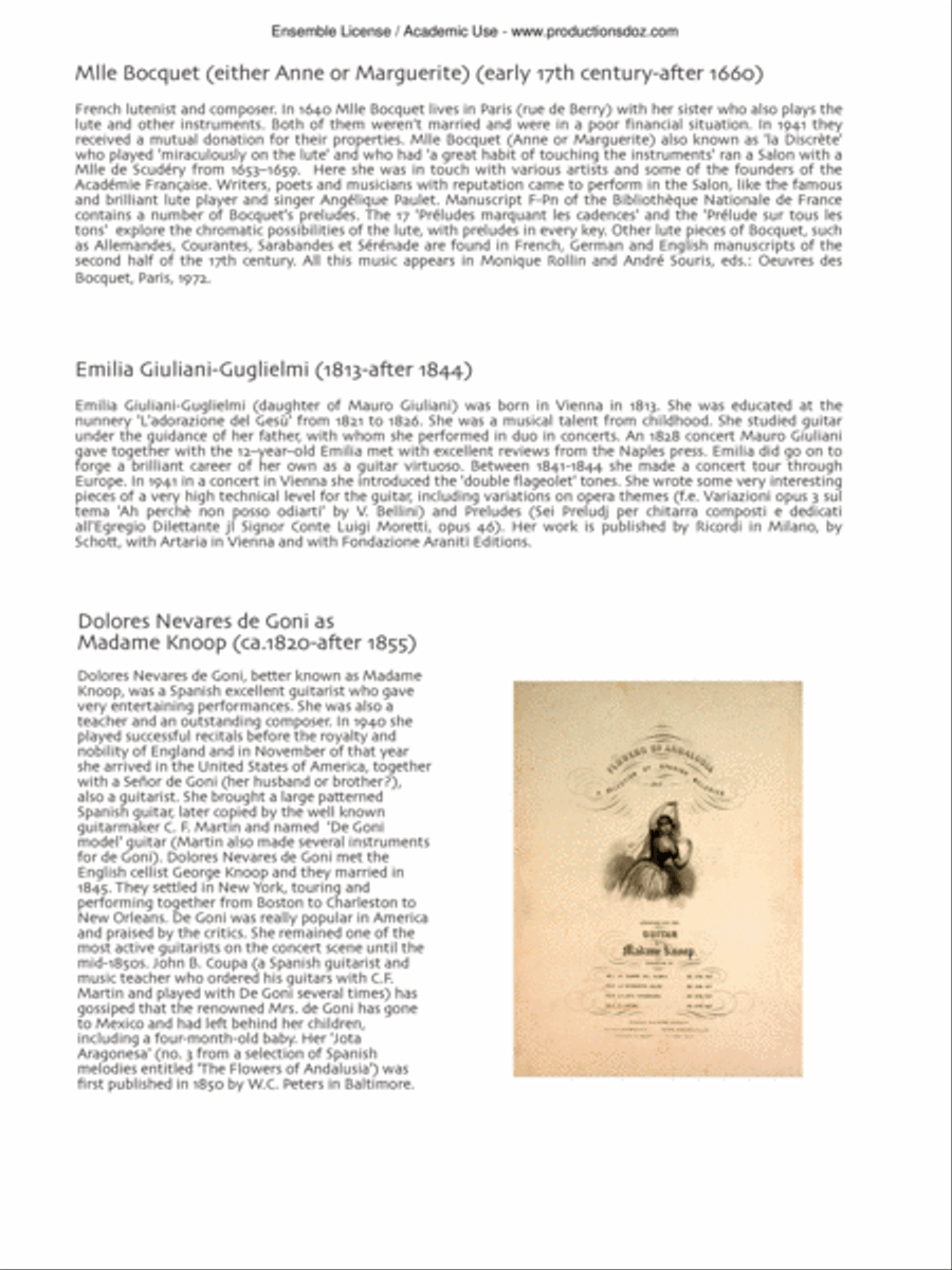 Guitar Music by Women Composers Classical Guitar scores gallery preview page 4