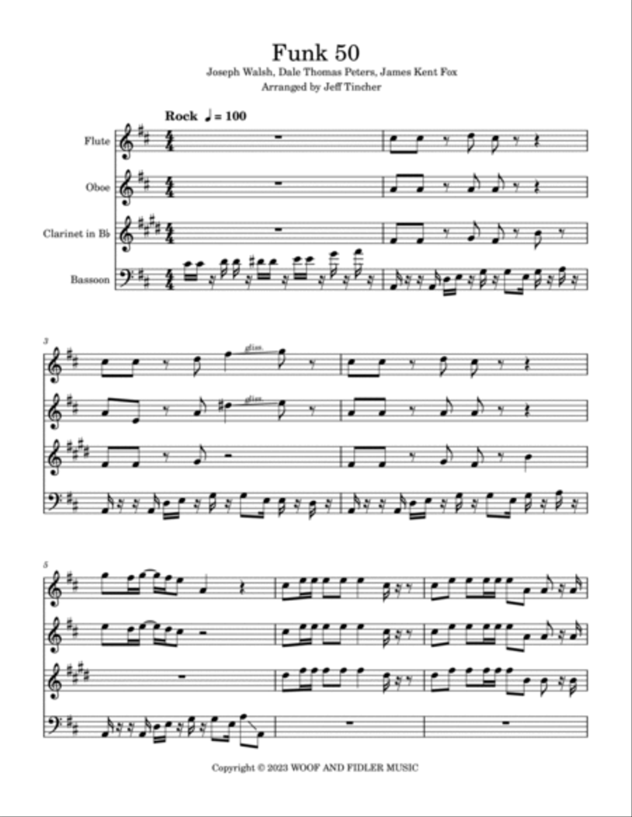 Funk 50 Woodwind Quartet scores gallery preview page 2
