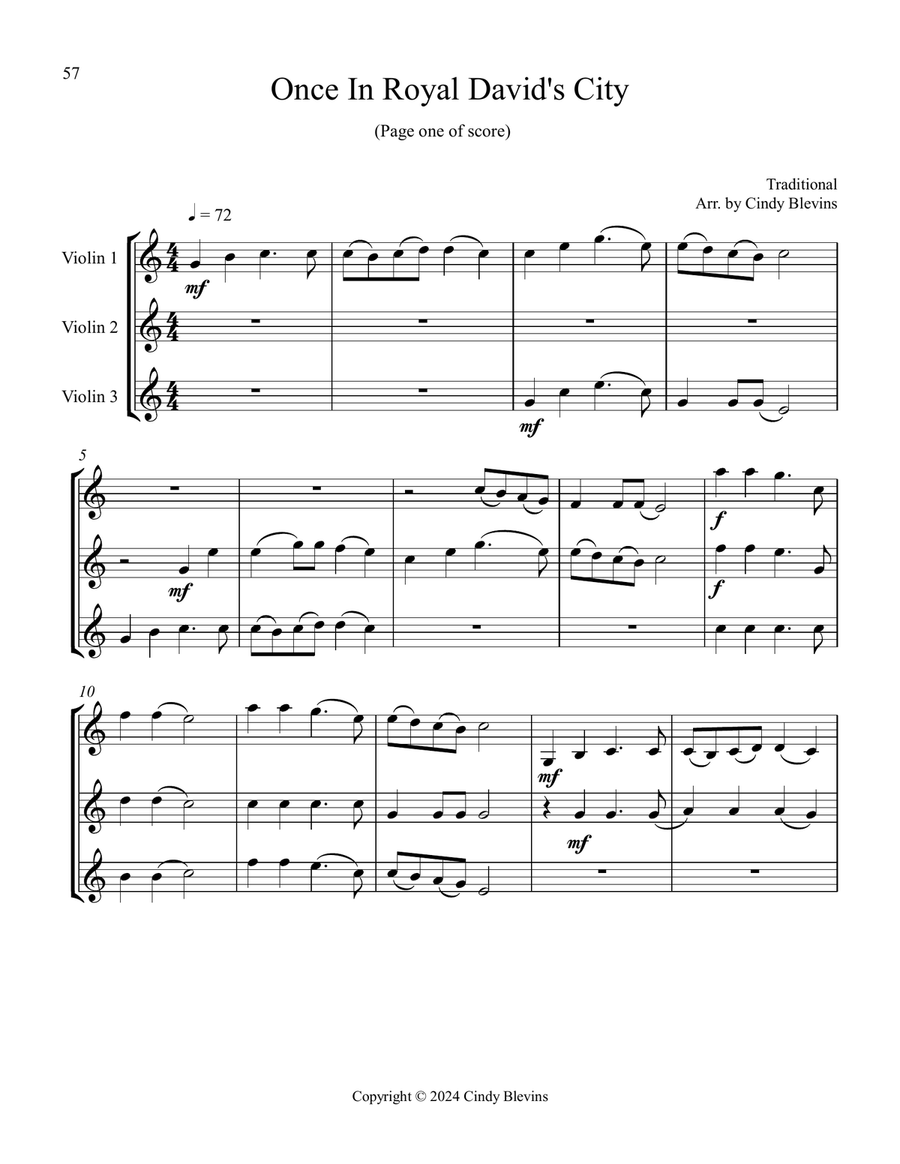 Violin Trios for Christmas, Vol. III (12 Arrangements) String Trio scores gallery preview page 5