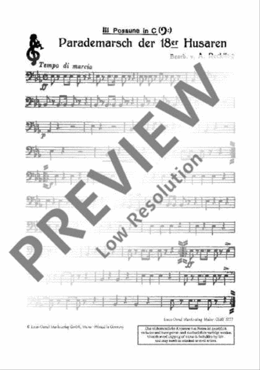 Parademarsch der 18er Husaren Concert Band scores gallery preview page 18