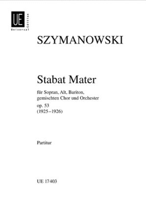 Book cover for Stabat Mater, Study Score