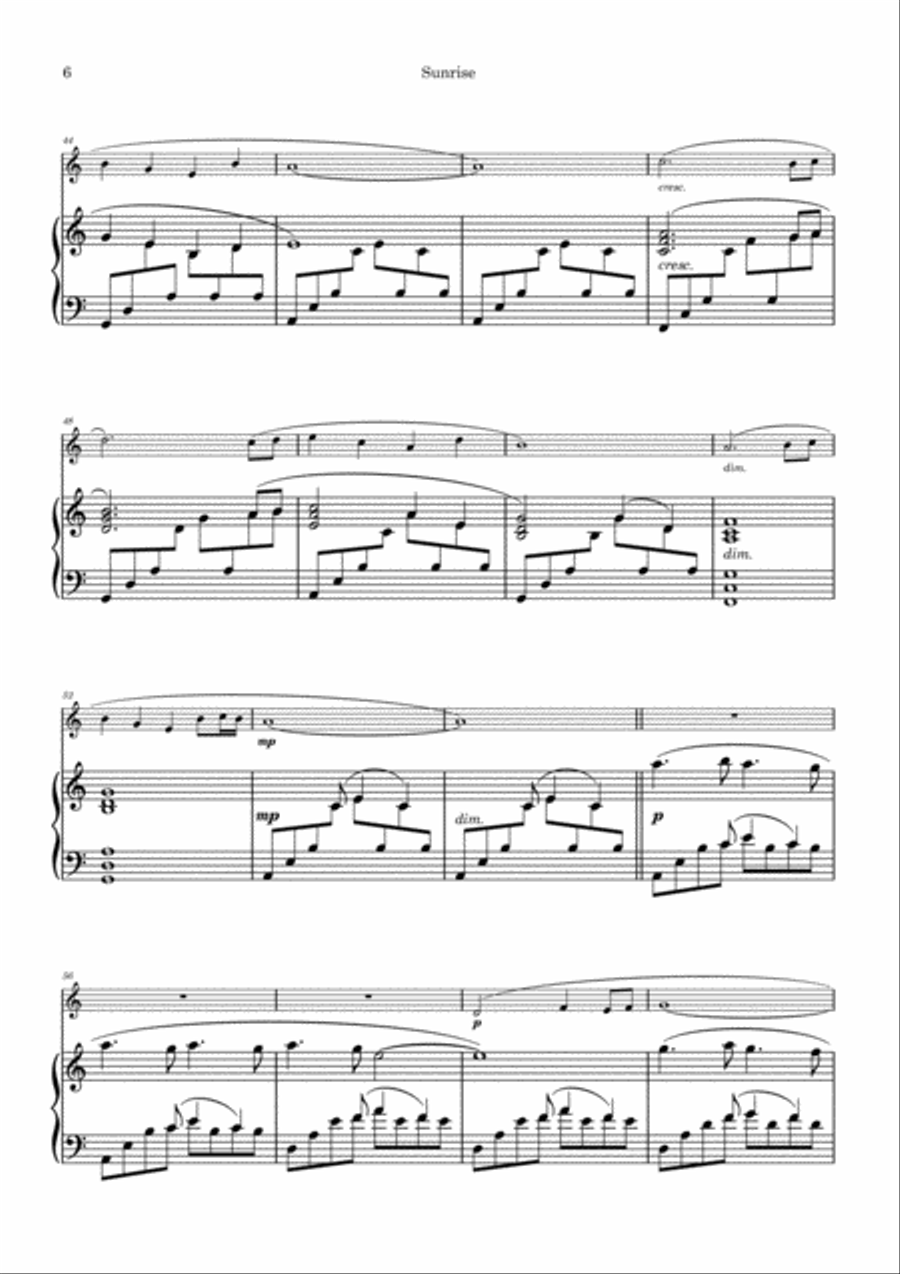 Sunrise Flute Solo scores gallery preview page 6