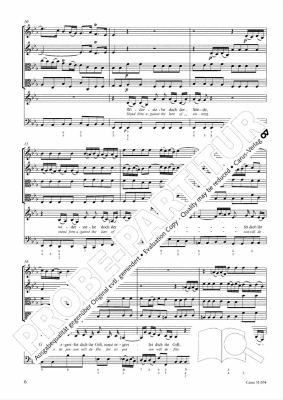Stand firm against the lure of sinning (Widerstehe doch der Sunde) Alto Voice scores gallery preview page 7