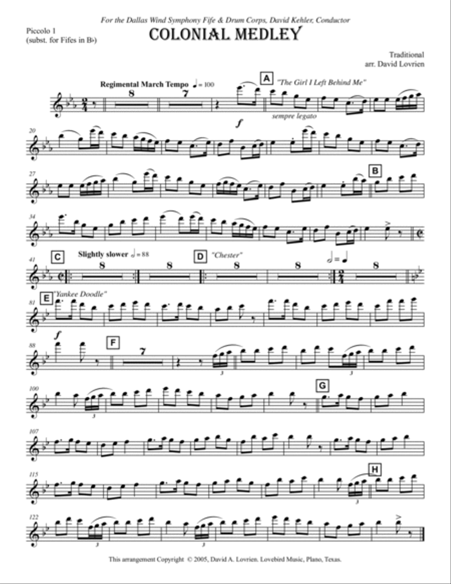 Colonial Fife & Drum Medley Piccolo scores gallery preview page 21