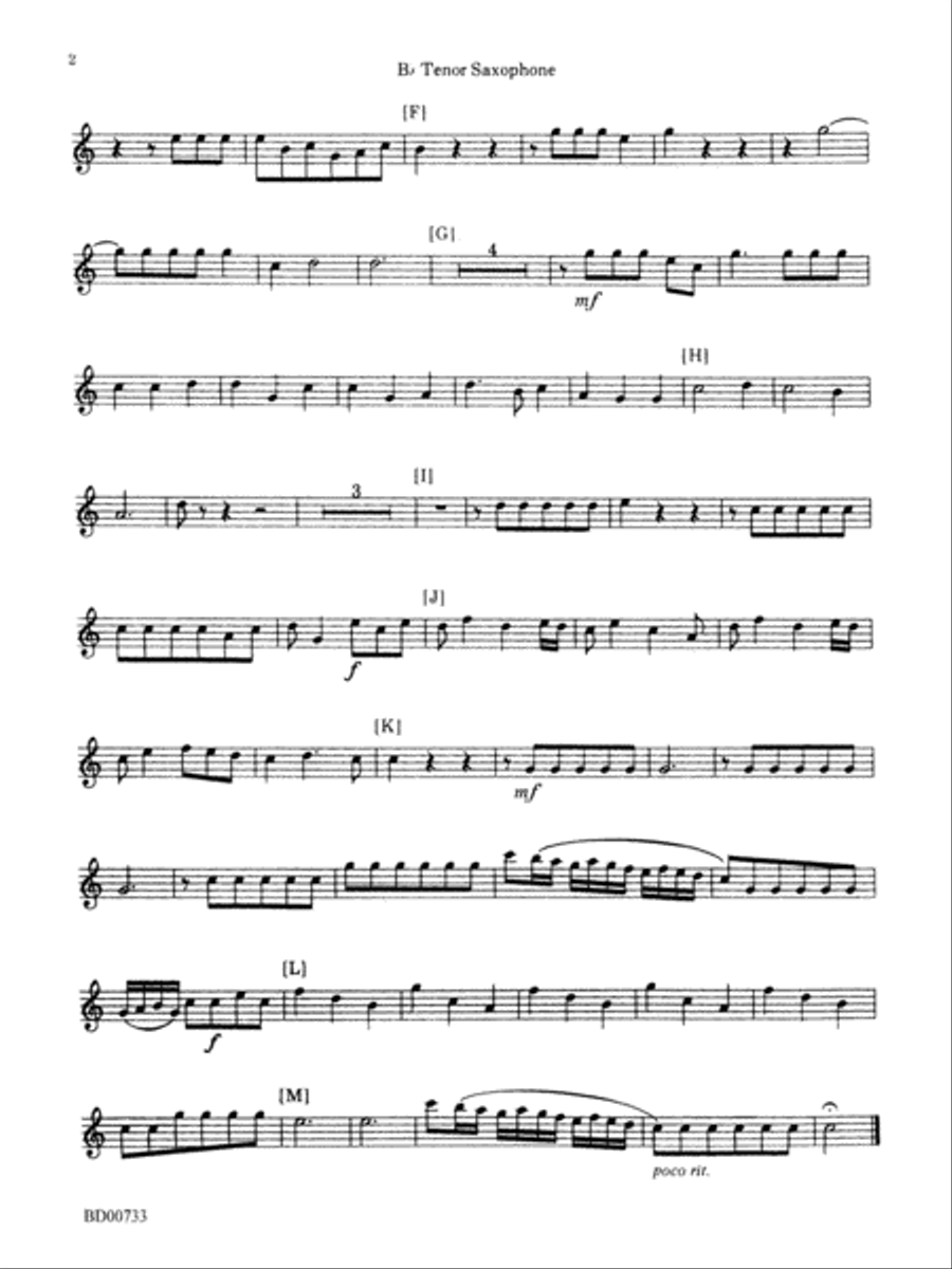 Water Music Suite: B-flat Tenor Saxophone Concert Band scores gallery preview page 2