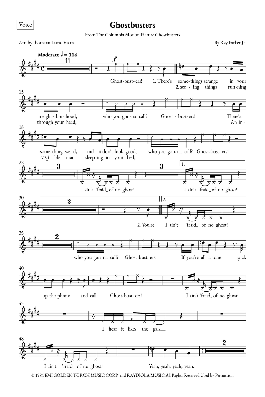 Ghostbusters Piano, Vocal scores gallery preview page 6